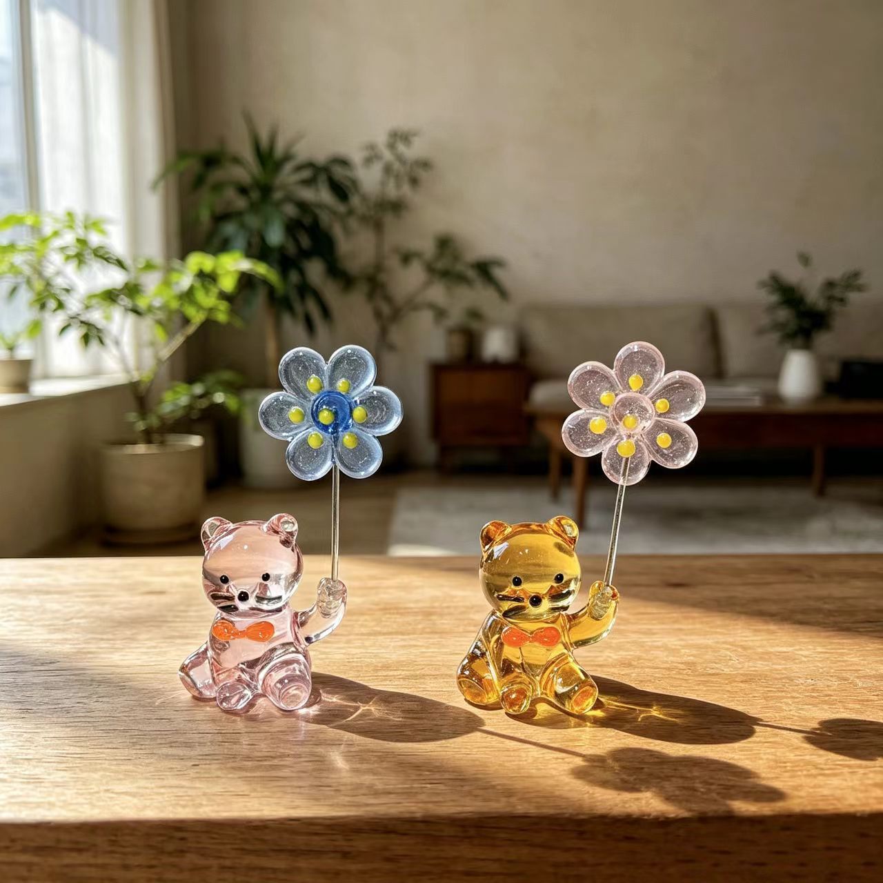 Paper Weight Crystal - قطعة زينة زجاجية على شكل قطة