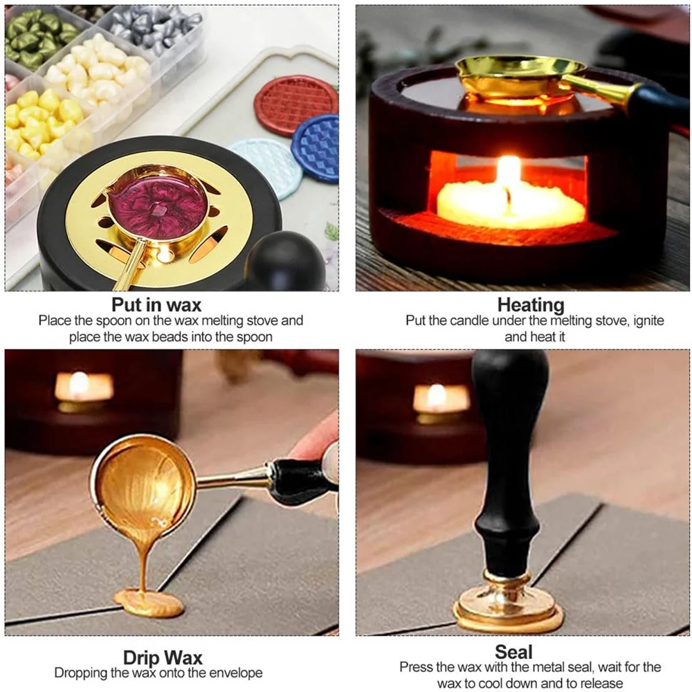 مجموعة أختام شمع للختم من الخش - مراجعة Wax Seal Stamp Set وسعره